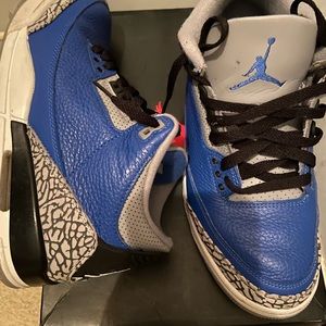 Jordan 3s in blue and black mild condition